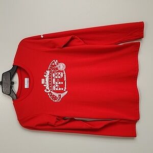 Columbia PFG Boys 14-16 Long Sleeve Shirt Red/White